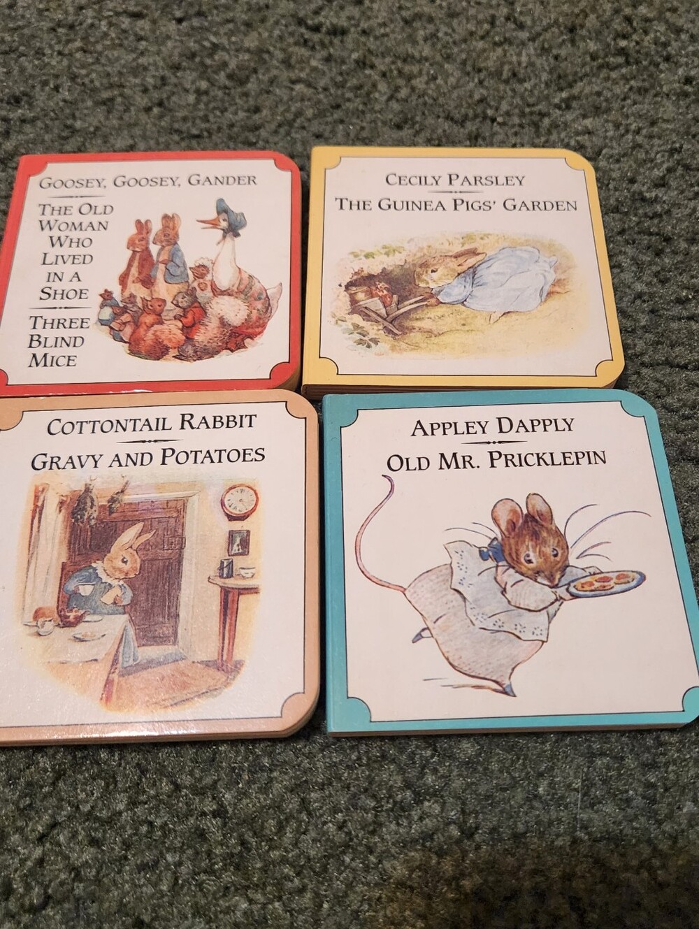 Vintage Miniature Beatrix Potter Nursery Rhymes Derrydale Books 1994 Set of 4